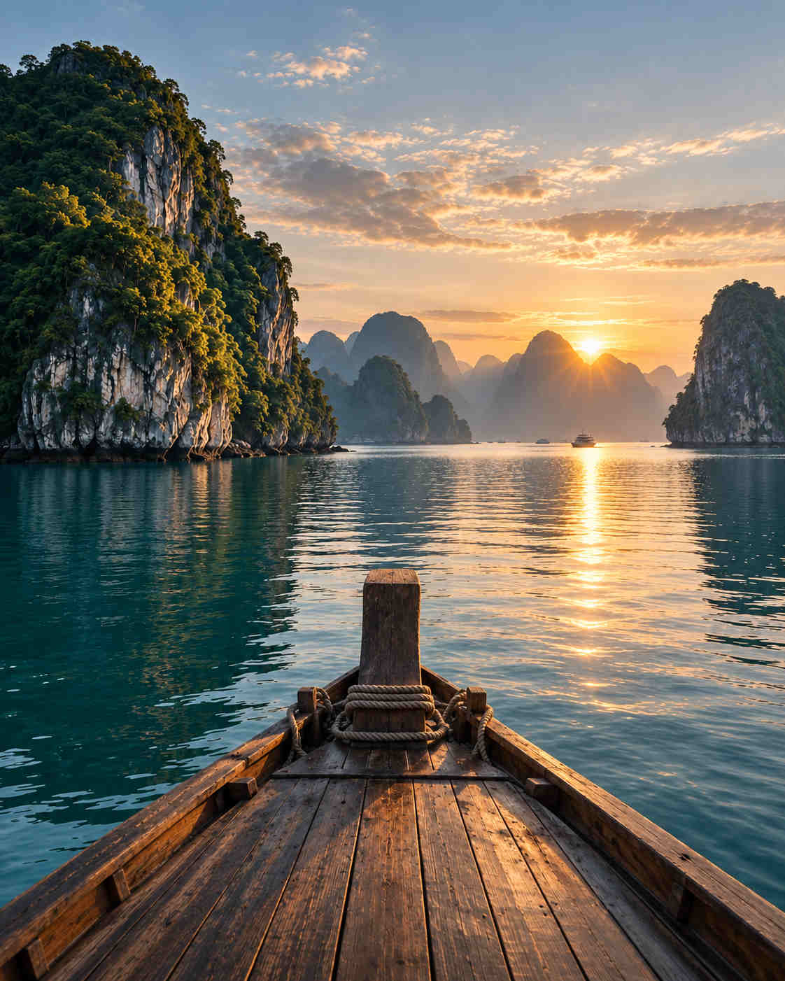 Ruta en barco por la bahía de Halong en Vietnam